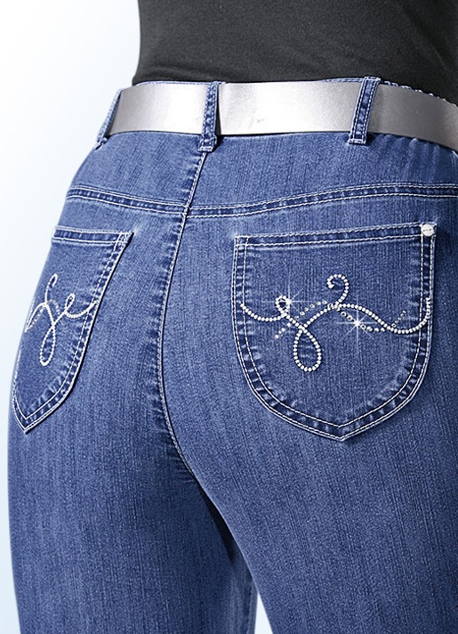 Hosen - Jeans mit weiterem Bundumfang Ansicht 6 Hosen - Jeans mit weiterem Bundumfang, in Größe 018 bis 092, in Farbe MITTELGRAU Ansicht 6