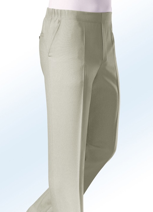 Herrenmode - „Klaus Modelle“-Schlupfhose mit Zierblende in 4 Farben, in Größe 024 bis 064, in Farbe KIESEL Ansicht 2