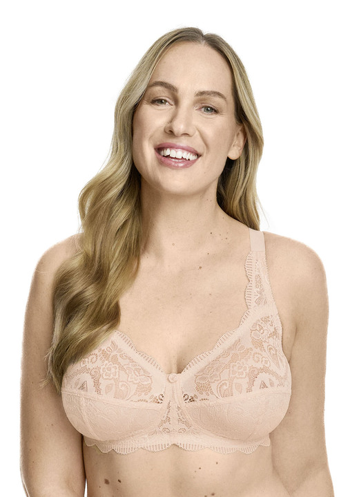 BHs - Susa Zweierpack BH mit zarter Elastikspitze, in Größe 075 bis 110, in Cup E, in Farbe 1X SILBERGRAU, 1X WEISS Ansicht 20