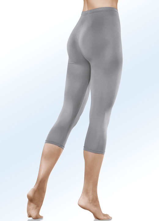 Leggings - Zweierpack Caprihosen mit Dehnbund Ansicht 2 Leggings - Zweierpack Caprihosen mit Dehnbund, in Größe 036 bis 052, in Farbe 1X JEANSBLAU, 1X GRAFIT Ansicht 2