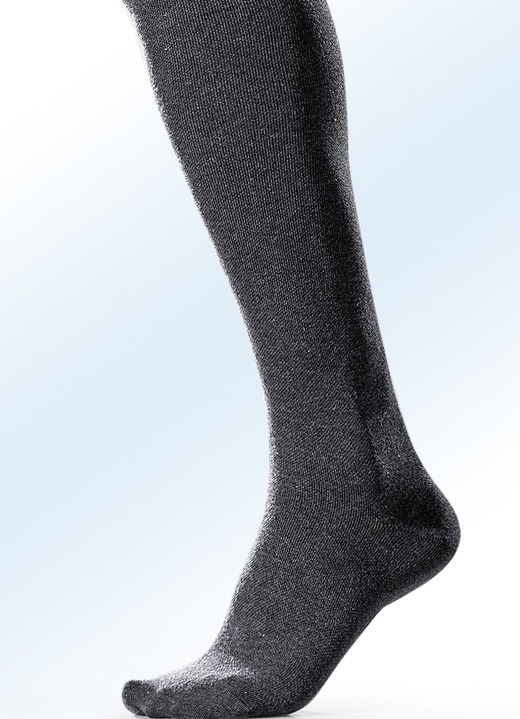 Unterwäsche - Dreierpack Kniestrümpfe, stützend, uni bunt, in Größe 001 (Schuhgröße 35-38) bis 003 (Schuhgröße 43-46), in Farbe 2X ANTHRAZIT MELIERT, 1X SILBERGRAU MELIERT Ansicht 1