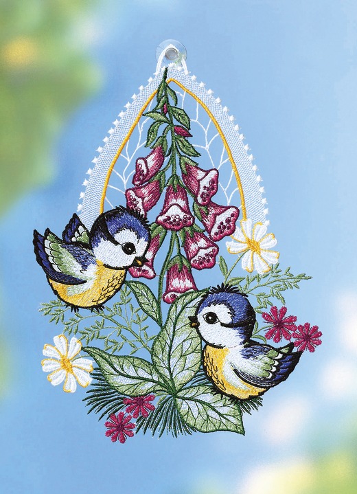 - Fensterbild mit sommerlichen Blumen-Motiv, in Farbe BUNT