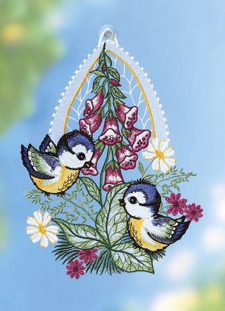 Fensterbild mit sommerlichen Blumen-Motiv