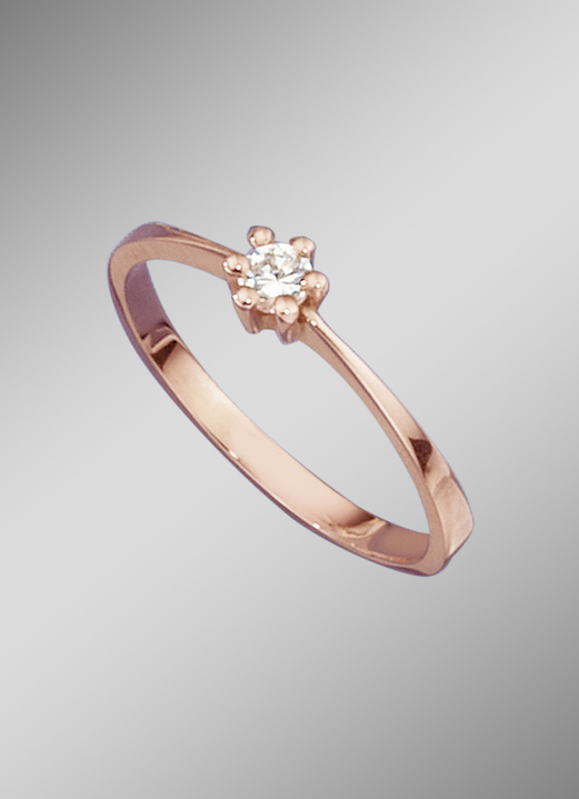 mit Diamanten - Damenring mit lupenreinem Brillant, in Größe 160 bis 220, in Farbe