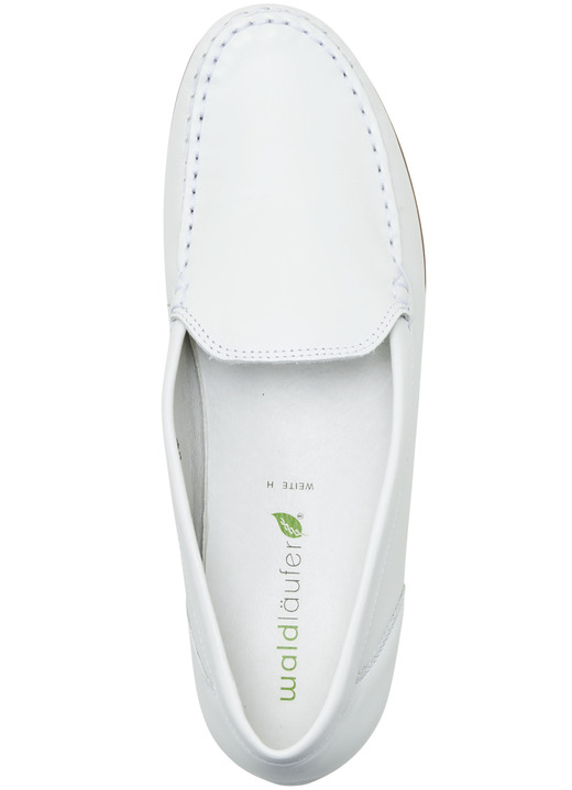 Komfortschuhe - Waldläufer Mokassin-Slipper aus edlem Rind-Nappaleder, in Größe 4 1/2 bis 9, in Farbe ALTSILBER Ansicht 3