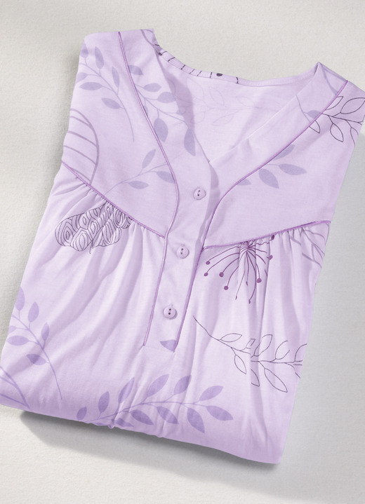 Nachthemden - Zweierpack Nachthemden, 3/4 -langen Ärmeln mit Knopfleiste, in Größe 038 bis 060, in Farbe 1X BLEU-BUNT, 1X BLEU Ansicht 7