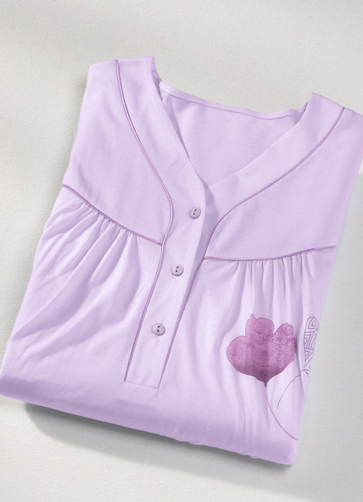 Nachthemden - Zweierpack Nachthemden, 3/4 -langen Ärmeln mit Knopfleiste, in Größe 038 bis 060, in Farbe 1X BLEU-BUNT, 1X BLEU Ansicht 10