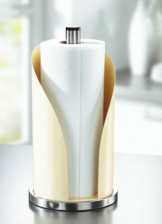 Haushaltshelfer - Wesco Rollenhalter aus Edelstahl und pulverbeschichtetem Stahlblech, in Farbe CREME Ansicht 1