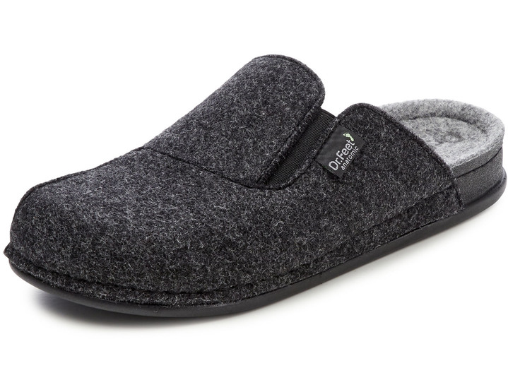 Hausschuhe - Klassische Herren-Hausschuhe, mit anatomisch geformtem Fußbett, in Größe 041 bis 047, in Farbe JEANSBLAU Ansicht 2