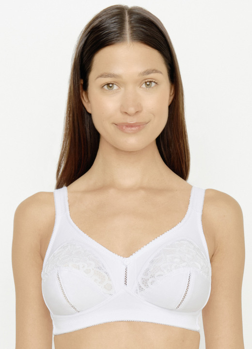 Unterwäsche - Zweierpack BH mit Spitzeneinsätzen, in Größe 080 bis 110, in Cup B, in Farbe 1X GRAFIT, 1X PUDER Ansicht 9