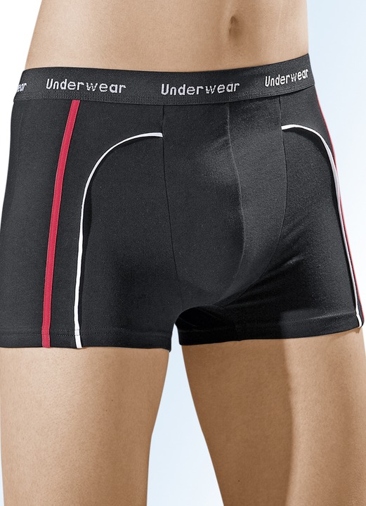 Unterwäsche - Dreierpack Pants mit Elastikbund, in Größe 004 bis 011, in Farbe SCHWARZ