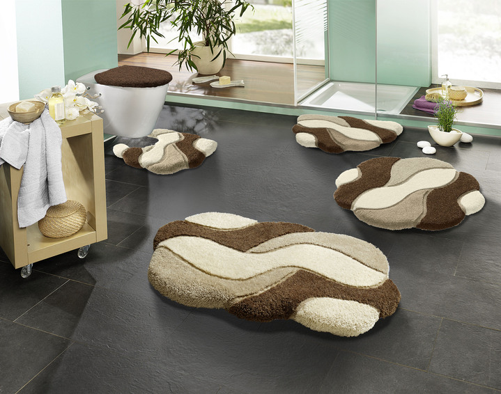 Badgarnituren - Badgarnitur von Grund in pflegeleichter Qualität, in Größe 100 (Vorleger halbrund, 50/ 80 cm) bis 112 (Deckelbezug mit Kordel, 47/ 50 cm), in Farbe BLAU Ansicht 7