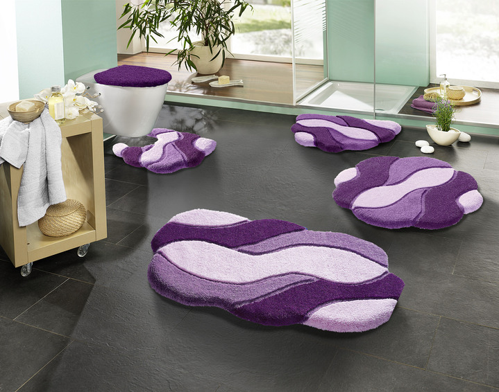 Badgarnituren - Badgarnitur von Grund in pflegeleichter Qualität, in Größe 100 (Vorleger halbrund, 50/ 80 cm) bis 112 (Deckelbezug mit Kordel, 47/ 50 cm), in Farbe BLAU Ansicht 5