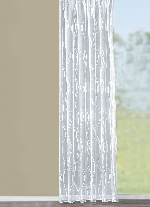 Traum in Weiß - Store Welle mit Bleibandabschluss, in Größe 136 (H100xB300 cm) bis 283 (H245xB300 cm), in Farbe WEISS Ansicht 1