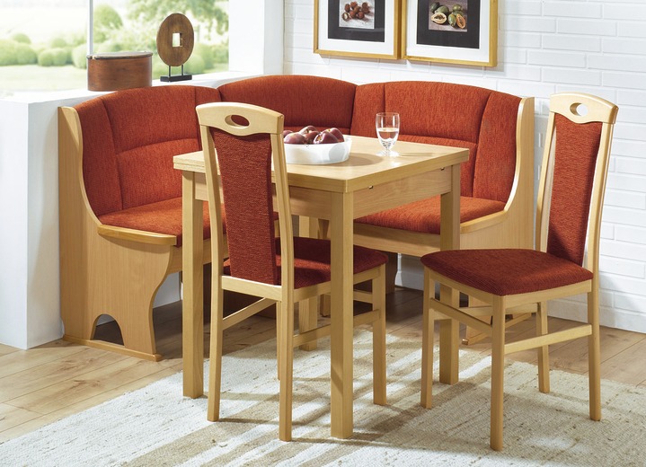 Essgruppen - Elegante Eckbankgruppe, 4-teilig, in Farbe BUCHE-BORDEAUX, in Ausführung Stühle, 2er-Set Ansicht 3