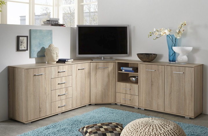 Sideboards & Kommoden - Kommoden in hochwertiger, stabiler Ausführung, in Farbe ARTISAN EICHE, in Ausführung Kommode mit 2 Nischen, Höhe 71 cm Ansicht 3