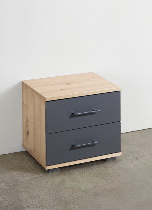 Kleinmöbel - Nachttisch in hochwertiger, stabiler Ausführung, in Farbe ARTISAN EICHE, in Ausführung Nachttisch mit 2 Schubladen Ansicht 7