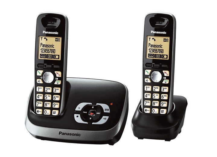 Smartphones & Telefone - Einfach zu bedienendes Panasonic Großtasten-Telefon, in Farbe SCHWARZ, in Ausführung Großtasten-Telefon mit AB und zusätzlichem Mobilteil
