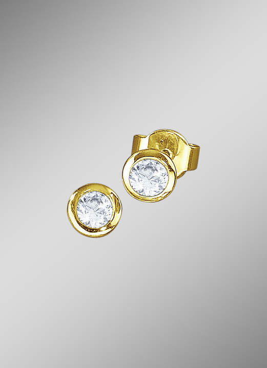 Diamant-Solitäre - Hochglänzende Ohrstecker, in Farbe  Ansicht 1
