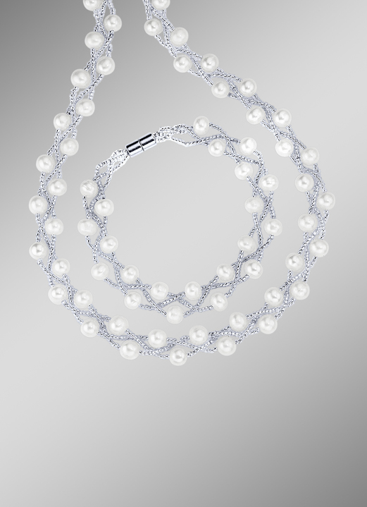 Damen-Modeschmuck - Schmuck-Set 2 teilig mit Süßwasser-Zuchtperlen, in Farbe  Ansicht 1
