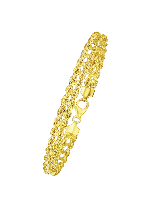 ohne Steine / mit Zirkonia - Geflochtene Kordelketten-Garnitur in hochwertiger Ausführung, in Farbe , in Ausführung Halskette, 45 cm lang Ansicht 3