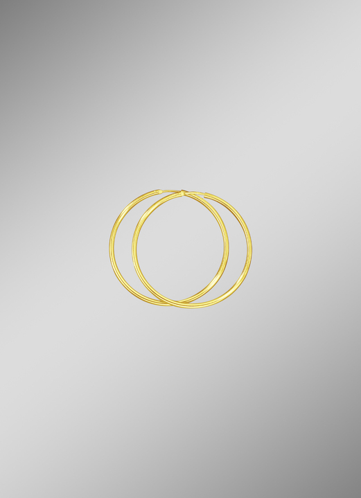 ohne Steine / mit Zirkonia - Klassische Creolen in herrlichem Design, in Farbe , in Ausführung Ø 20 mm Ansicht 1