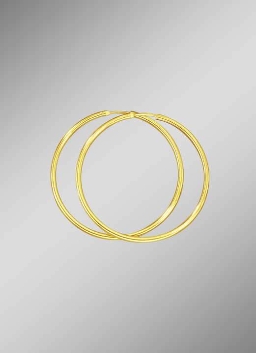 ohne Steine / mit Zirkonia - Klassische Creolen in herrlichem Design, in Farbe , in Ausführung Ø 20 mm Ansicht 4