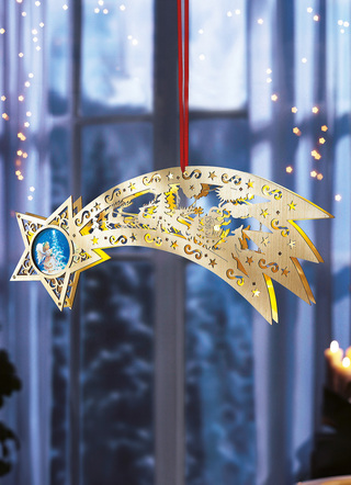 Fensterdekorationen - Beleuchteter Fensterkomet, in Farbe