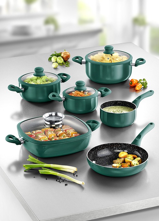 Keramik-Topf-Set, 10-teilig mit Granit-Keramik