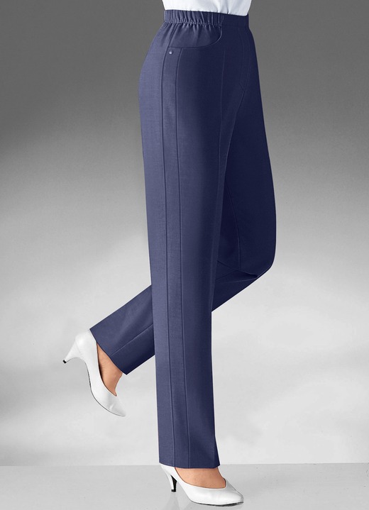 Hosen - Hose mit vorverlegter Seitennaht in 8 Farben Ansicht 5 Hosen - Hose mit vorverlegter Seitennaht in 8 Farben, in Größe 019 bis 235, in Farbe DUNKELGRAU Ansicht 5