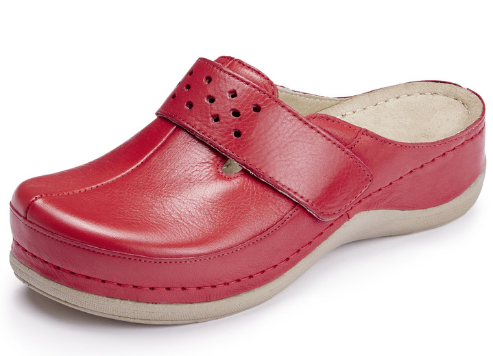 Komfortschuhe - ELENA EDEN Clog mit Klettverschluss, in Größe 036 bis 041, in Farbe ROT Ansicht 1