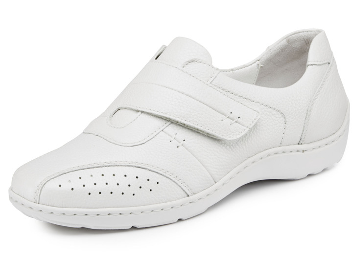 Komfortschuhe - Waldläufer Slipper mit praktischem Klettverschluss, in Größe 4 bis 8 1/2, in Farbe MATTSILBER Ansicht 5