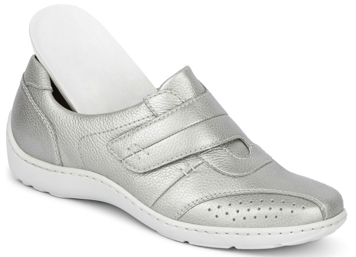 Komfortschuhe - Waldläufer Slipper mit praktischem Klettverschluss, in Größe 4 bis 8 1/2, in Farbe NATURWEISS Ansicht 5