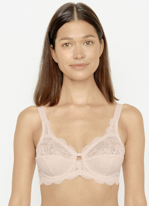 BHs - Susa Bügel-BH mit zauberhafter Elastikspitze, in Größe 075 bis 110, in Cup B, in Farbe ZARTAPRICOT Ansicht 13