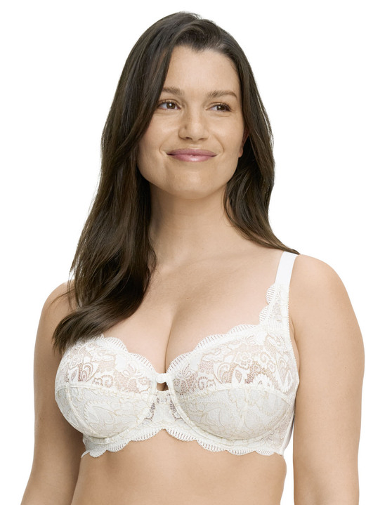 BHs - Susa Bügel-BH mit zauberhafter Elastikspitze, in Größe 075 bis 110, in Cup C, in Farbe SCHWARZ Ansicht 18