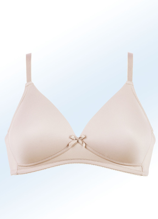Soft-BH - Naturana Zweierpack BH mit gepolsterten Cups Ansicht 3 Soft-BH - Naturana Zweierpack BH mit gepolsterten Cups, in Größe 075 bis 095, in Cup C, in Farbe 1X WEISS, 1X Puder Ansicht 3