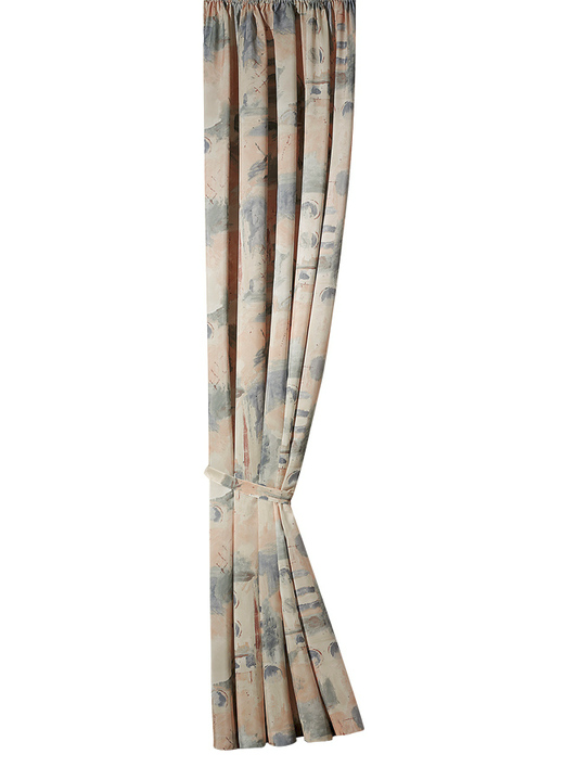 - Übergardine mit Universalschienenband, in Größe 358 (Dekoschal, H145xB140 cm) bis 899 (1 Raffhalter, 70 cm), in Farbe BEIGE GEMUSTERT Ansicht 1