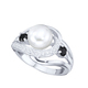 Ringe - Damenring mit synthetischen Zirkonia und Süßwassser-Zuchtperle, in Größe 160 bis 220, in Farbe  – Ansicht 2