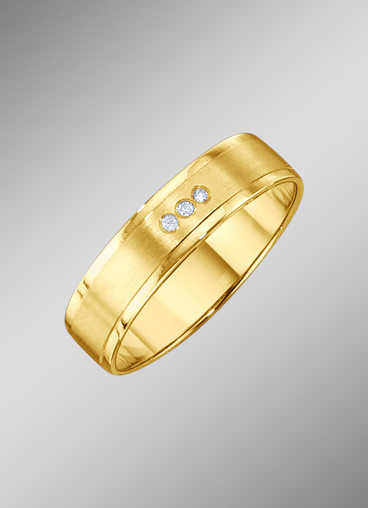 mit Diamant - Hinreißender Trauring, in Größe 160 bis 240, in Farbe  Ansicht 3