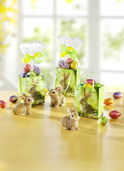 Osterleckereien - Präsent-Tüten mit Hasen, 3er-Set, in Farbe GRÜN