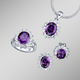 Damen-Modeschmuck - Schmuck-Set, 4-teilig mit Weißgoldauflage – Farbe AMETHYSTLILA – Ansicht 1 Damen-Modeschmuck - Schmuck-Set, 4-teilig mit Weißgoldauflage, in Größe L bis S, in Farbe AQUAMARINBLAU – Farbe AMETHYSTLILA – Ansicht 1