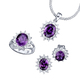 Damen-Modeschmuck - Schmuck-Set, 4-teilig mit Weißgoldauflage – Farbe AMETHYSTLILA – Ansicht 2 Damen-Modeschmuck - Schmuck-Set, 4-teilig mit Weißgoldauflage, in Größe L bis S, in Farbe AQUAMARINBLAU – Farbe AMETHYSTLILA – Ansicht 2