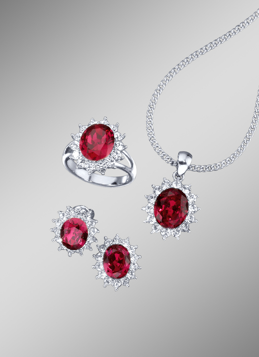 Damen-Modeschmuck - Schmuck-Set, 4-teilig mit Weißgoldauflage Ansicht 9 Damen-Modeschmuck - Schmuck-Set, 4-teilig mit Weißgoldauflage, in Größe L bis S, in Farbe AQUAMARINBLAU Ansicht 9