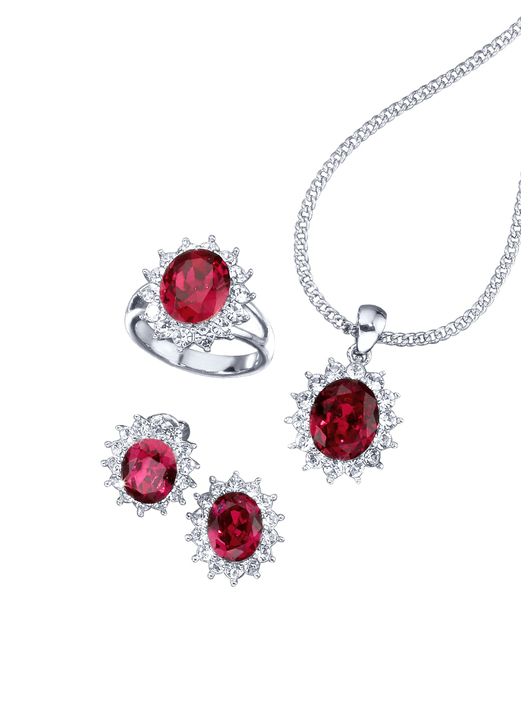 Damen-Modeschmuck - Schmuck-Set, 4-teilig mit Weißgoldauflage Ansicht 10 Damen-Modeschmuck - Schmuck-Set, 4-teilig mit Weißgoldauflage, in Größe L bis S, in Farbe AQUAMARINBLAU Ansicht 10