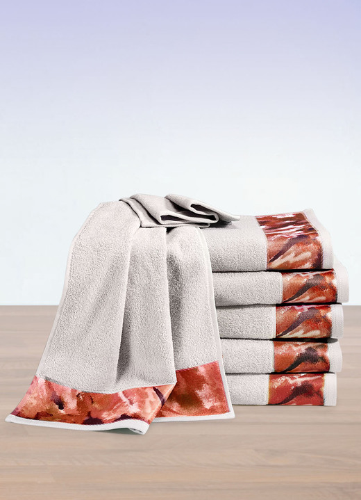 Handtücher - Frottier-Serie aus Baumwolle, in Größe 200 (1 Handtuch, 50/100 cm) bis 205 (5-teiliges Sparset), in Farbe GRAU Ansicht 2