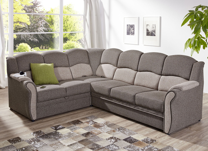 Funktions-Polstermöbel - Teilmassive Polstermöbel, in Farbe CAMEL-BEIGE, in Ausführung Zweisitzer Ansicht 2