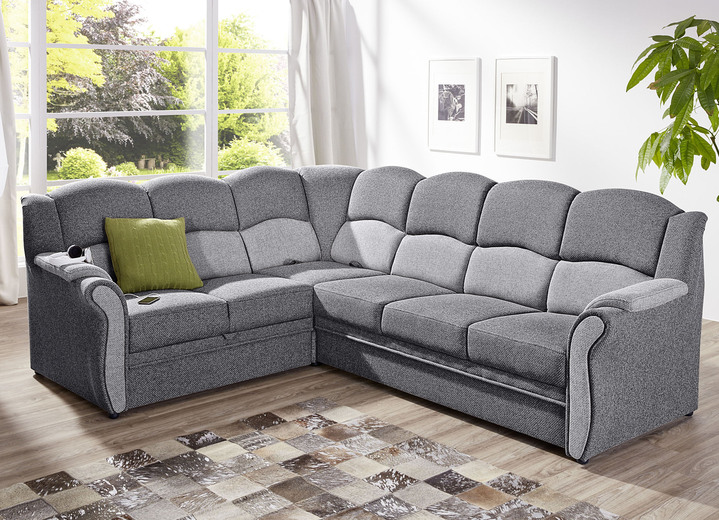 Funktions-Polstermöbel - Teilmassive Polstermöbel, in Farbe CAMEL-BEIGE, in Ausführung Zweisitzer Ansicht 7