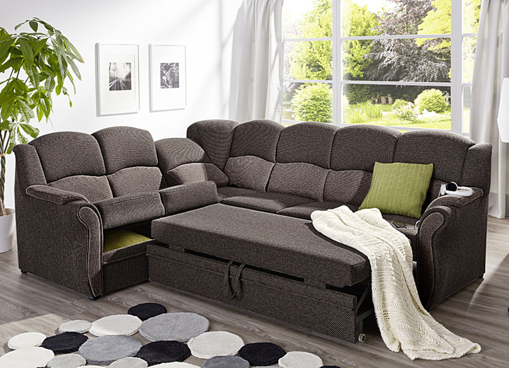 Funktions-Polstermöbel - Teilmassive Polstermöbel, in Farbe CAMEL-BEIGE, in Ausführung Zweisitzer Ansicht 15