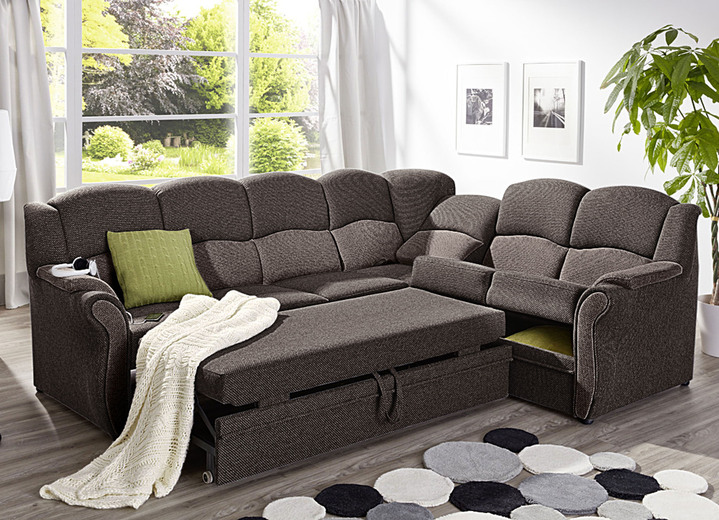 Funktions-Polstermöbel - Teilmassive Polstermöbel, in Farbe CAMEL-BEIGE, in Ausführung Zweisitzer Ansicht 23