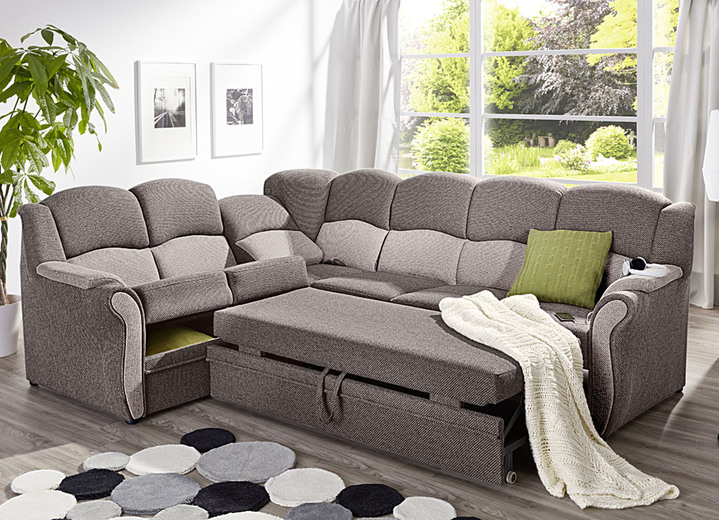 Funktions-Polstermöbel - Teilmassive Polstermöbel, in Farbe CAMEL-BEIGE, in Ausführung Zweisitzer Ansicht 11